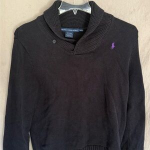 Polo Ralph Lauren Sweater Men’s with Purple Logo Size XL Black